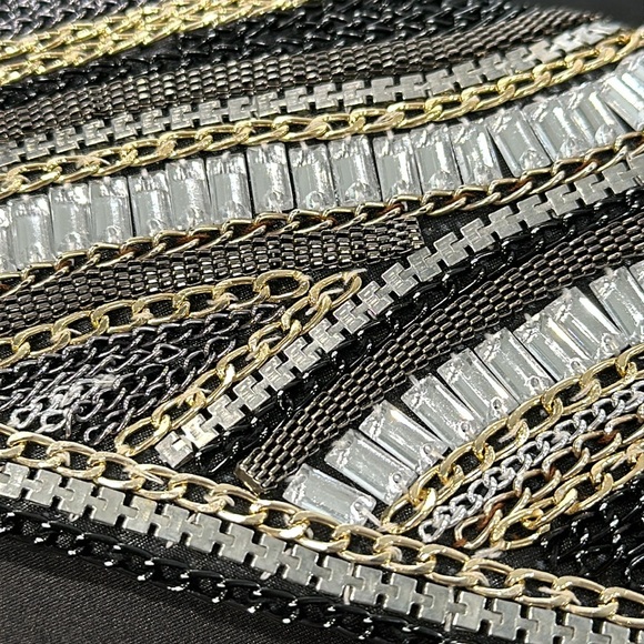 Bebe Chain Design Clutch with Strap - Picture 4 of 14